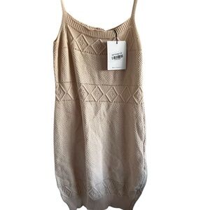 Hello Molly Tank Knit Dress in Beige
